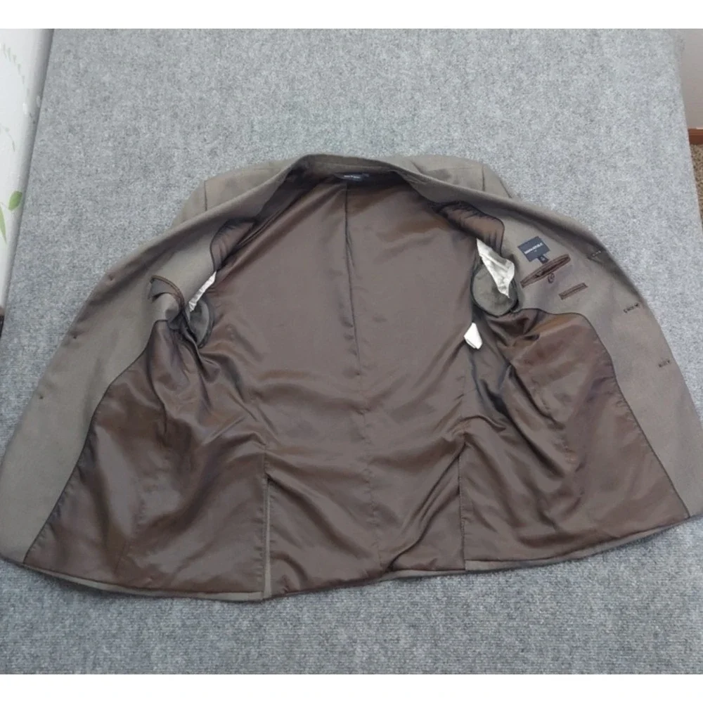Banana Republic Blazer Jacket 40 Short Brown Herringbone 3 Button Notch